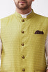 VASTRAMAY Yellow Baap Beta Ethnic Jacket Set